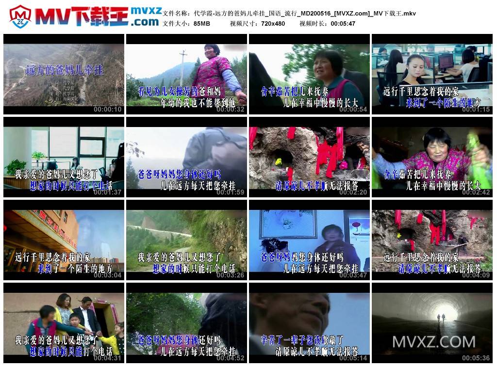 代学霞-远方的爸妈儿牵挂_国语_流行_MD200516